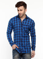 Hangup Men Slim Checkered Shirts-LMShirtSPCasualCheck6006