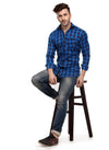 Hangup Men Slim Checkered Shirts-LMShirtSPCasualCheck6006