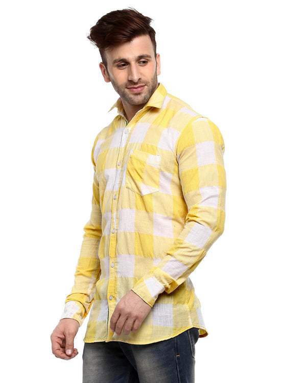 Hangup Men Slim Checkered Shirts-LMShirtSPCasualCheck8002