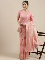 Sareemall Pink Woven Women Saree-LNJCQ09H