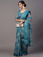 Sareemall Blue Solid Women Saree-LNSTN160A