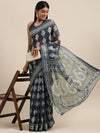 Saree Mall Women's Cotton Blend Grey Printed Celebrity Saree With Blouse Piece-LNSTN162B