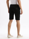 Men Geometric Black Denim Shorts-LS-925-10-Black