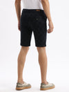 Men Geometric Navy Blue Denim Shorts-LS-925-11-Navyblue