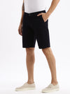 Men Geometric Navy Blue Denim Shorts-LS-925-14-Navyblue