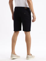 Men Geometric Navy Blue Denim Shorts-LS-925-14-Navyblue