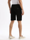 Men Geometric Black Denim Shorts-LS-925-16-Black