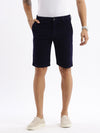 Men Abstract Navy Blue Denim Shorts-LS-925-4-Navyblue