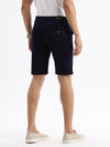 Men Abstract Navy Blue Denim Shorts-LS-925-4-Navyblue