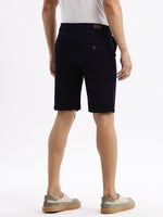 Men Abstract Navy Blue Denim Shorts-LS-925-5-Navyblue