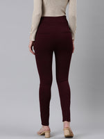 Women Solid Skinny Fit Burgundy Jegging-LT-J-1870-Burgundy