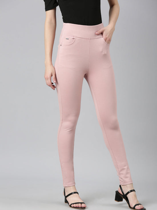 Women Solid Skinny Fit Pink Jegging-LT-J-1870-Pink