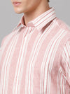 Men Striped Casual Pink Shirt