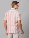 Men Striped Casual Pink Shirt