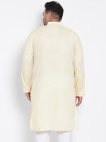 Hangup Men Standard Solid Men's Indian Wear-Lemon_Linen_OnlyLongKurta