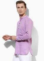 Hangup Men Slim Solid Men's Indian Wear-LightPurpleKurta