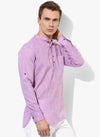 Hangup Men Slim Solid Men's Indian Wear-LightPurpleKurta