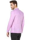 Hangup Men Standard Solid Men Formalwear-LightPurpleLinenBlazer