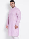 Hangup Men Standard Solid Men's Indian Wear-LightPurple_Linen_OnlyLongKurta