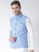 Hangup Men Standard Solid Men's Indian Wear-LinenBasketDARKBLUE