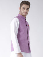 Hangup Men Standard Solid Men's Indian Wear-LinenBasketDARKPurple