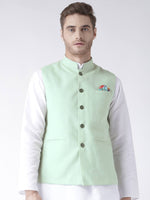 Hangup Men Standard Solid Men's Indian Wear-LinenBasketGreen