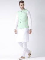 Hangup Men Standard Solid Men's Indian Wear-LinenBasketGreen