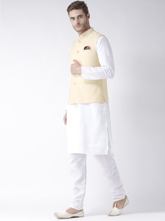 Hangup Men Standard Solid Men's Indian Wear-LinenBasketLemon