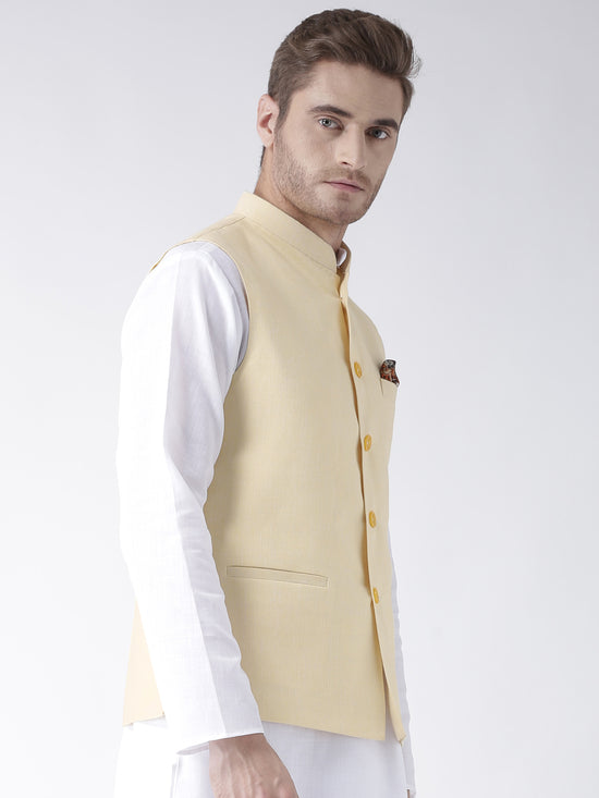 Hangup Men Standard Solid Men's Indian Wear-LinenBasketLemon