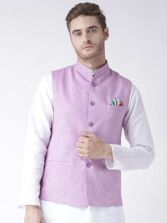 Hangup Men Standard Solid Men's Indian Wear-LinenBasketLightpurple