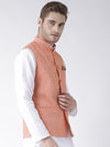 Hangup Men Standard Solid Men's Indian Wear-LinenBasketOrange