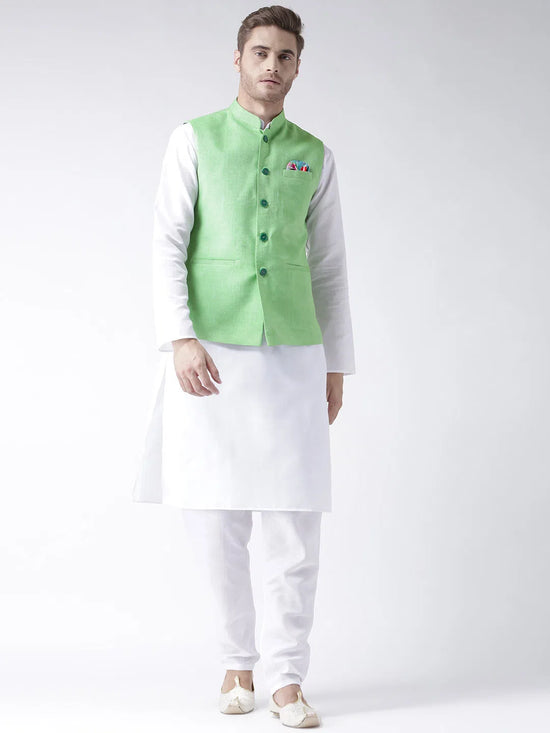 Hangup Men Standard Solid Men's Indian Wear-LinenBasketParrot