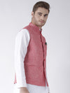 Hangup Men Standard Solid Men's Indian Wear-LinenBasketRed