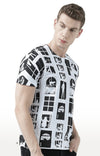 Huetrap White Mens Short Sleeve Graphic Printed Tshirt-HT17MKGRAWHT00761