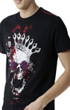 Huetrap Black Mens Short Sleeve Graphic Printed Tshirt-HT15MKGRABLK00055