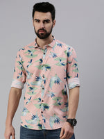 Men Spread Collar Printed Mauve Shirt-Lovisprint-1025-Mauve