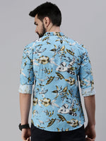 Men Spread Collar Printed Blue Shirt-Lovisprint-1030-Blue