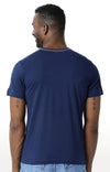 Huetrap Blue Mens Short Sleeve Graphic Printed Tshirt-HT12MKGRALNY00055