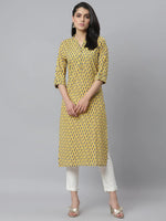 Women's Printed Cotton Blend Straight Kurta