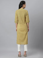 Women's Printed Cotton Blend Straight Kurta