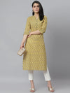 Women's Printed Cotton Blend Straight Kurta