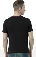 Huetrap Black Mens Short Sleeve Graphic Printed Tshirt-HT17MKGRABLK00569