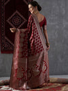 Saree Mall Women's  Blend Maroon Woven Design Designer Saree With Blouse Piece-MAHI1001