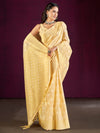 Saree Mall Women's Cotton Blend Yellow Woven Design Designer Saree With Blouse Piece-MALIKA88201