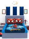 Marvel Spiderman Blue & Red Cotton Double Bedsheet Set- King Size-MAR-03-221-D