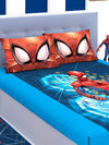 Marvel Spiderman Blue & Red Cotton Double Bedsheet Set- King Size-MAR-03-221-D