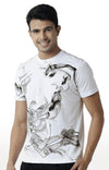 Huetrap White Mens Short Sleeve Graphic Printed Tshirt-HT12MKGRAWHT00149