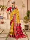 Saree Mall Women's  Blend Mustard Woven Design Designer Saree With Blouse Piece-MDHURM2007