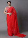 Saree Mall Women's Georgette Red Embellished Celebrity Saree With Blouse Piece-METLIC205