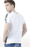 Huetrap White Mens Short Sleeve Graphic Printed Tshirt-HT17MKGRAWHT00853